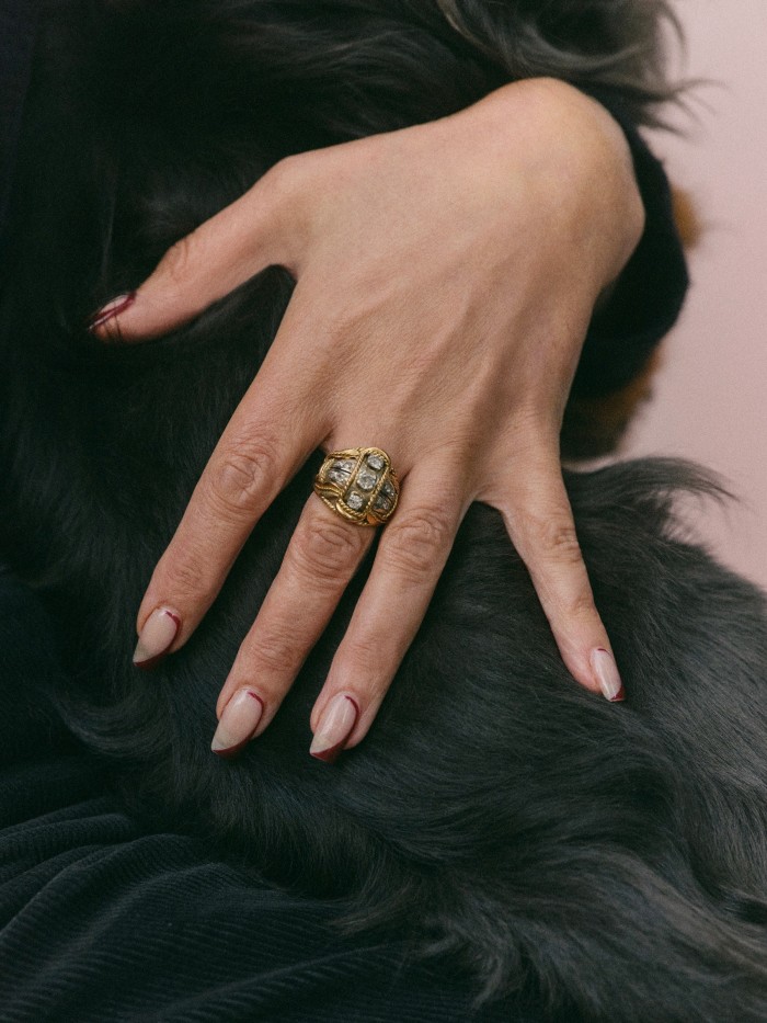 Her diamond ring from Bottazzi Blondeel in Paris