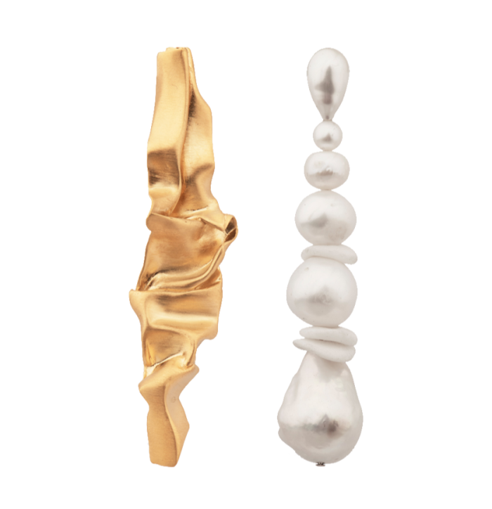 Completedworks gold vermeil, pearl and ceramic Crumple earrings, £295, from matchesfashion.com
