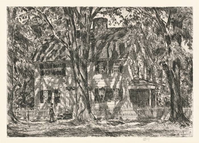 The house as drawn by Frederick Childe Hassam in 1920