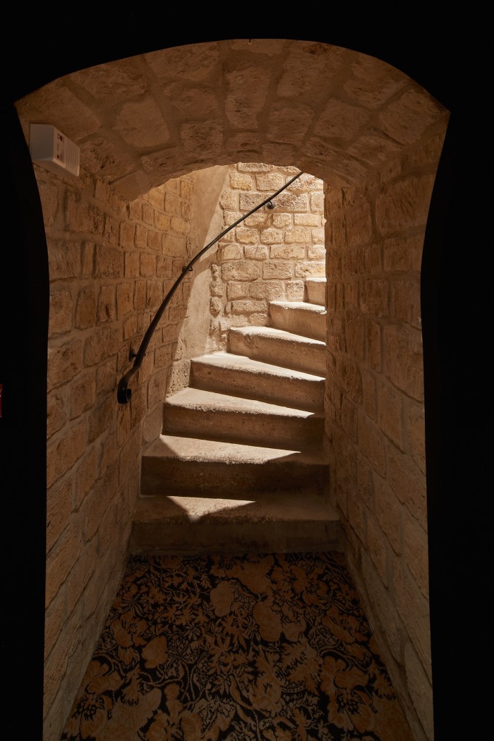 The staircase to the basement at the museum