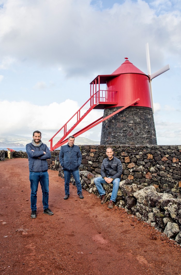 The founders of the Azores Wine Company: (from left) António Maçanita, Paulo Machado and Filipe Rocha, in Criação Velha, Pico 