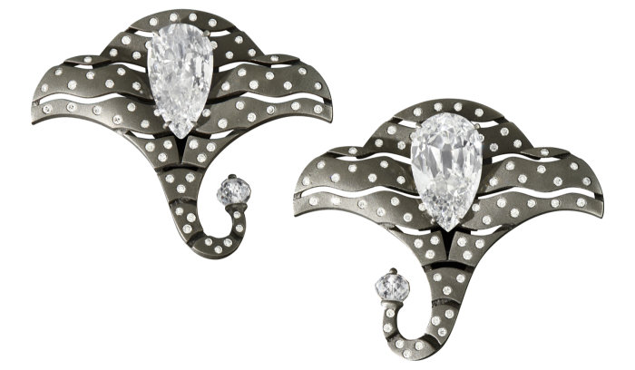 Santi gold and diamond Paisley earrings, POA
