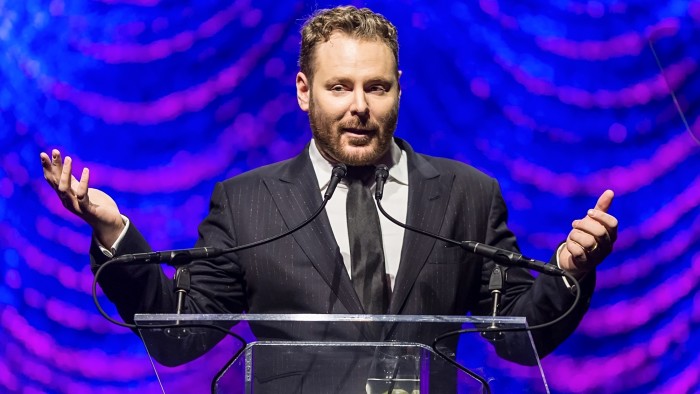 Entrepreneur Sean Parker speaks on stage at the Philly Fights Cancer: Round 4