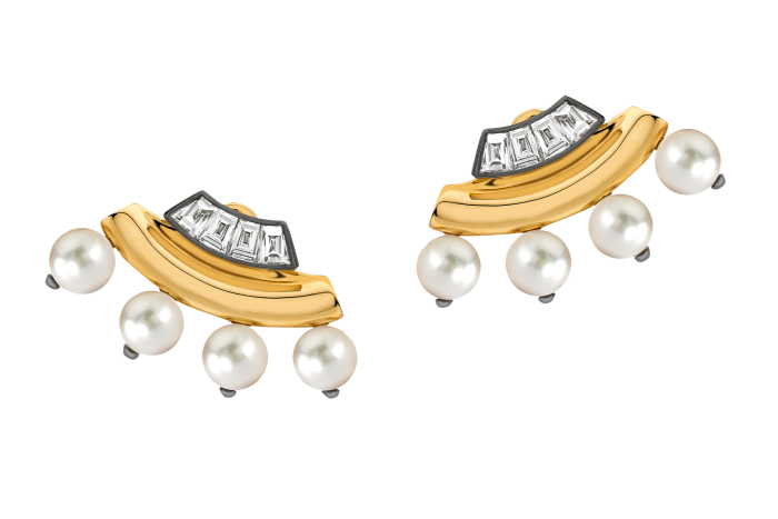 Emilia Wickstead & Jessica McCormack diamond and pearl Ear Jackets, £40,000