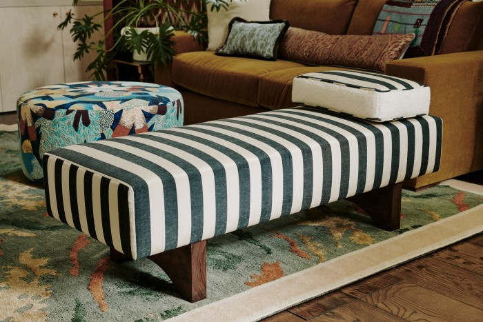 Bespoke Sister by Studio Ashby Tropical ottoman and Striped Toucan daybed, both POA