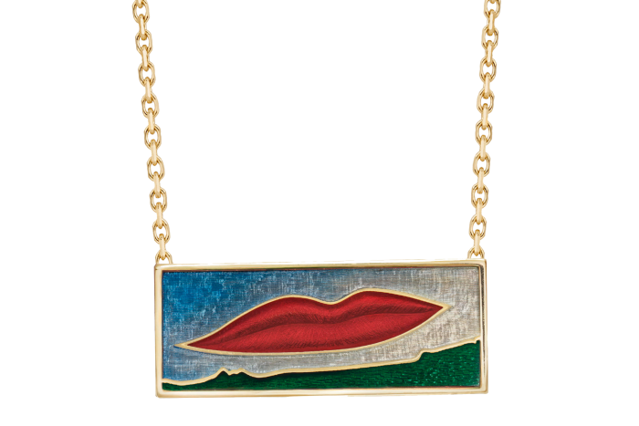 Venyx (in collaboration with the estate of Man Ray) gold and enamel The Lovers necklace, POA