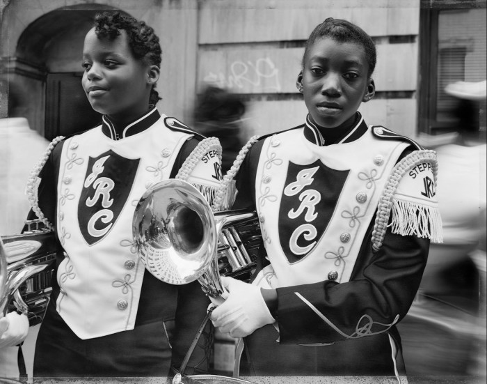 Two Girls from a Marching Band, 1990, by Dawoud Bey, from Street Portraits 