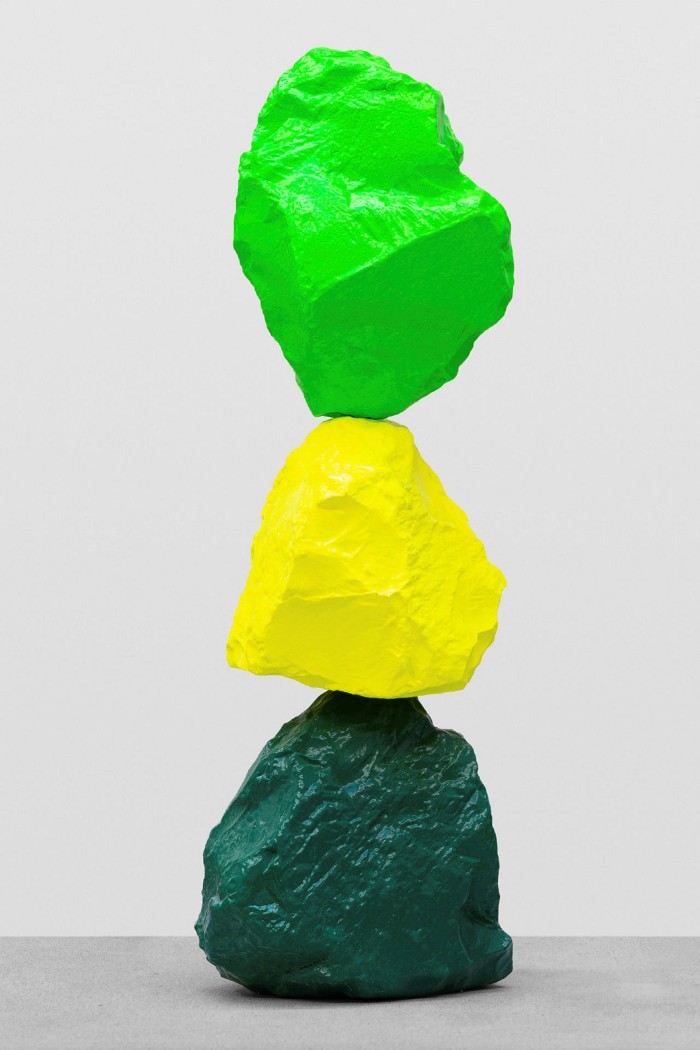 ‘small green yellow green mountain’ (2020) by Ugo Rondinone, on show with Sadie Coles HQ 