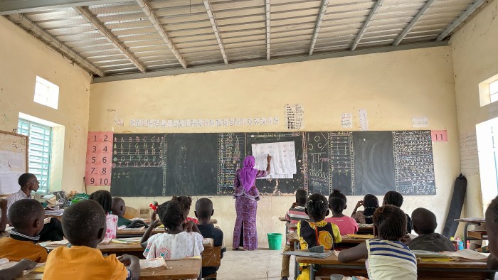 A reading class at Fatick Teacher Training School, central Senegal