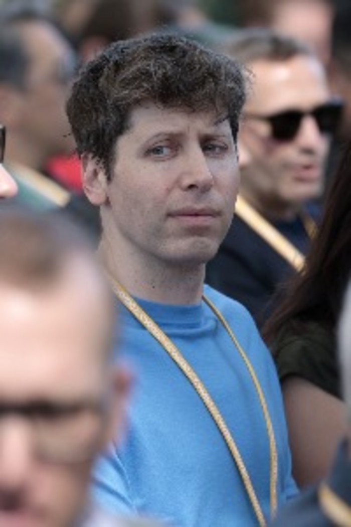 Sam Altman in the audience of the Worldwide Developers Conference on Monday in Cupertino