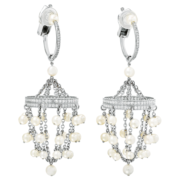 Nadia Morgenthaler + Net Sustain rhodium- plated recycled white-gold, pearl and diamond clip earrings, £47,455, net-a-porter.com