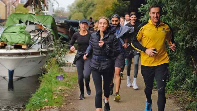Grace Cook (front left) jogging with  Friendly Runners in London
