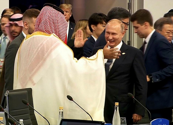 Crown Prince Mohammed bin Salman of Saudi Arabia meets Russia’s Vladimir Putin at a G20 summit in Buenos Aires in 2018
