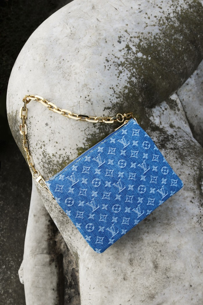 Louis Vuitton denim, leather and metal Coussin PM bag, £3,100