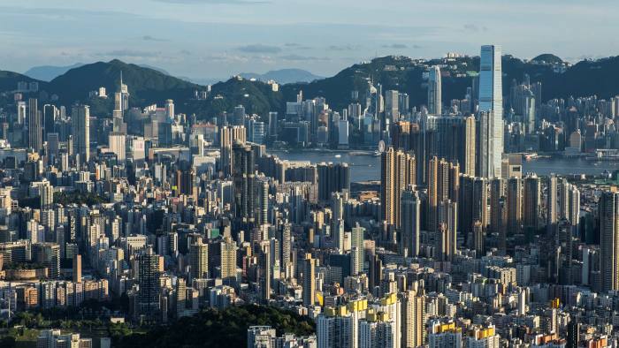 A general view of the skyline and buildings from the Beacon Hill in Hong Kong