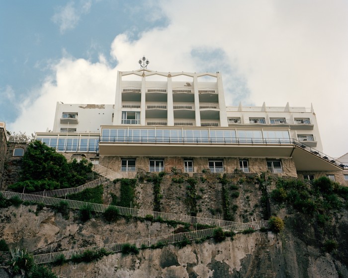 The Parco dei Principi hotel in Sorrento, seen from its private beach