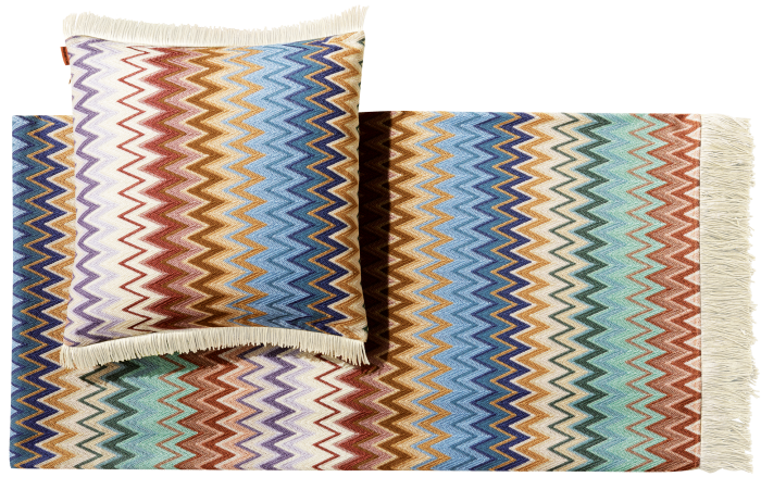 Missoni embroidered cotton Margot blanket, £1,035, and matching cushion, £250