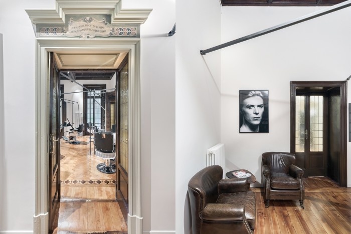 Gum hair salon is located in a gorgeous old apartment in Milan with beautiful period features