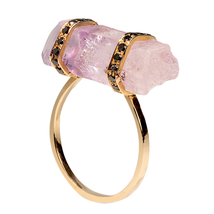 Jia Jia gold, amethyst and black-diamond Double Bar ring, $2,288