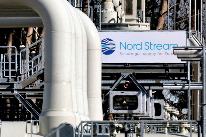 Pipes at the landfall facilities of the Nord Stream 1 gas pipeline