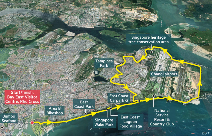 Globetrotter Singapore cycling map, East Coast Park Cycling Trail