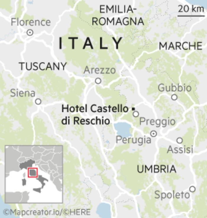 House & Home Travel map Umbria Hotel Castello di Reschio