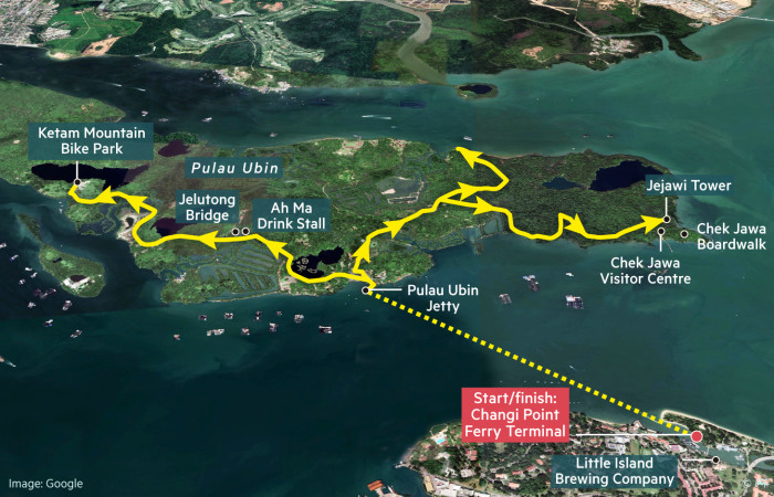 Globetrotter Singapore cycling map, Pulau Ubin