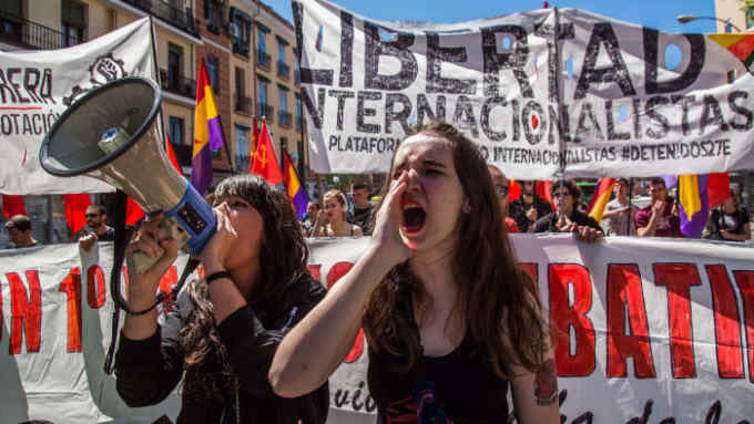 Labour day: young women in Madrid demand better working conditions