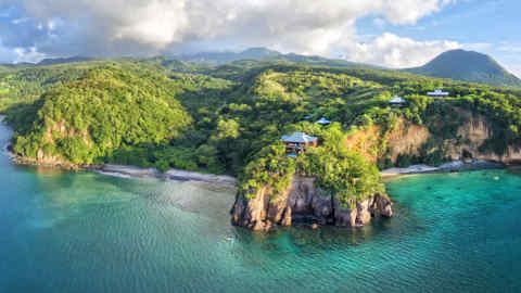 Aerial view of Secret Bay Dominica HANDOUT