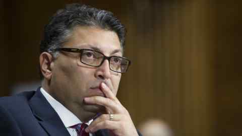 Assistant Attorney General, Antitrust Division nominee Makan Delrahim testifies before the Senate Judiciary Committee's hearing on his nomination, on Capitol Hill in Washington, Wednesday, May 10, 2017. (AP Photo/Cliff Owen)