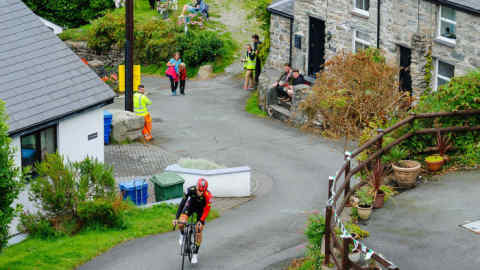 Cyclists participate in the ‘Harlech Hell Climb’