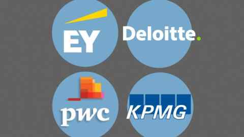 EY, Deloitte, PWE, KPMG logos