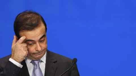 (FILES) In this file photo taken on April 29, 2005 then-Nissan's chief executive Carlos Ghosn gestures during the Renault general assembly in Paris. - A Tokyo court on January 15, 2019 rejected a request for bail for ex-Nissan chief Carlos Ghosn, who faces three charges of financial misconduct and has been detained since November. (Photo by Eric Feferberg / AFP)ERIC FEFERBERG/AFP/Getty Images