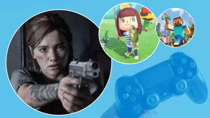 Ellie, from The Last of Us 2, for Playstation, Minecraft, and Tom Nook from the Nintendo game Animal Crossing