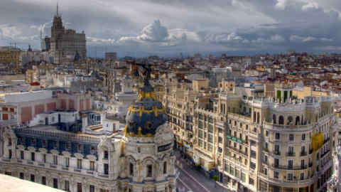 Madrid skyline towards northwest.
