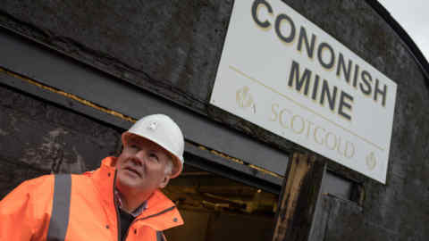 Richard Gray (CEO) of ScotGold Resources Ltd, at Cononish Gold Mine, in Cononish Glen, near Tyndrum, Scotland, 18 December 2019. The Cononish Mine is within Ben Chuirn hill.