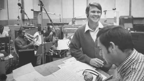 Glen Campbell in the recording studio in 1968