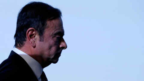 FILE PHOTO: Carlos Ghosn, chairman and CEO of the Renault-Nissan-Mitsubishi Alliance, attends the Tomorrow In Motion event on the eve of press day at the Paris Auto Show, in Paris, France, October 1, 2018. Picture taken October 1, 2018. REUTERS/Regis Duvignau/File Photo