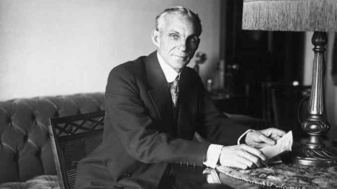 (Original Caption) Henry Ford in his New York hotel suite on Nov. 24, 1915, before setting sail on the peace ship, Oscar II. Photograph