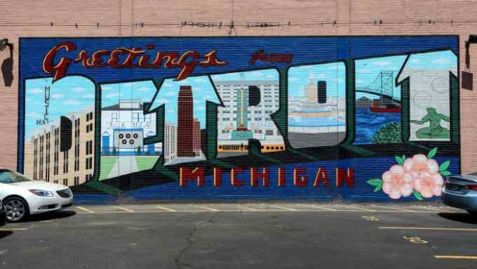 Bright future? A mural by Robert Spence in Detroit