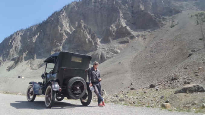 Tim Moore with model T Ford in usa