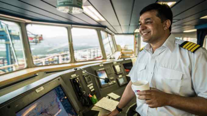 Muhammad Shahzad Ashraf, captain of the Maersk Labrea, at Santos