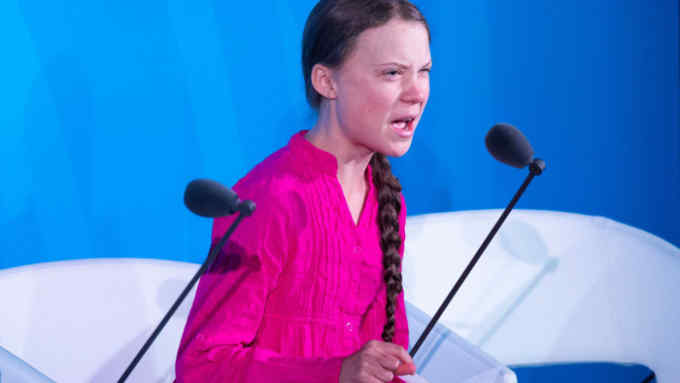 - AFP PICTURES OF THE YEAR 2019 - Youth Climate activist Greta Thunberg speaks during the UN Climate Action Summit on September 23, 2019 at the United Nations Headquarters in New York City. (Photo by Johannes EISELE / AFP) (Photo by JOHANNES EISELE/AFP via Getty Images)