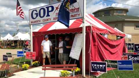 Republican presence at the biggest county fair in Wisconsin, the Walworth County Fair in 2019 Credit: Patti Waldmeir