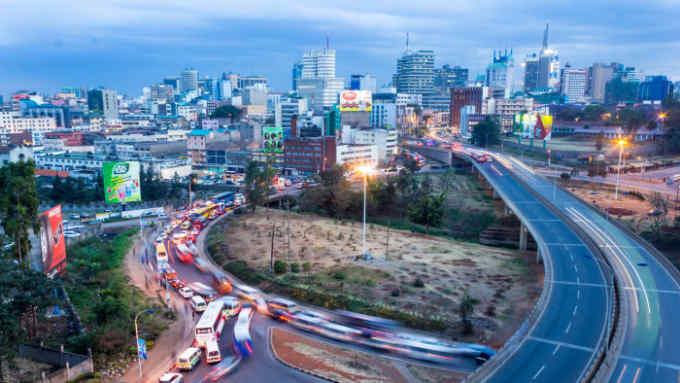 Traffic to and from the city of Nairobi during peak evening rush hour. Photo taken on: October 22nd, 2015