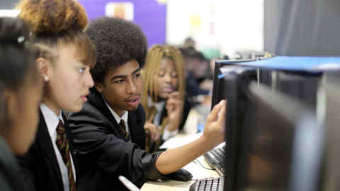 New skills: students in London take a class in cyber security
