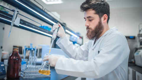 Young Scientist In His Laboratory