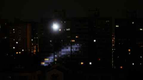 An electricity blackout in Kyiv, on 1 June