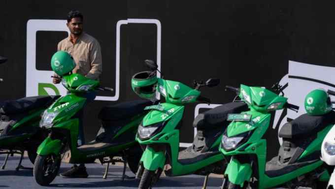 Zypp electric motorcycles on display