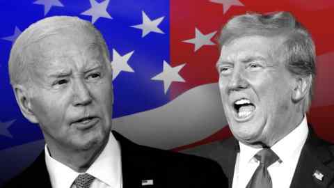 Montage of Joe Biden and donald Trump